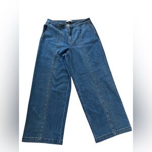 Eloquii Medium Wash Wide Leg Blue Jeans